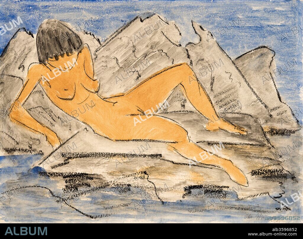 OTTO MUELLER. Nude woman lying on water.