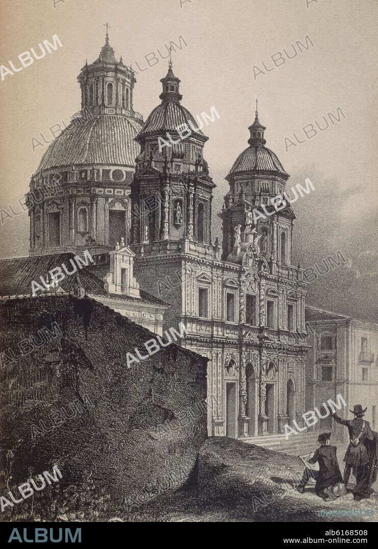 FRANCISCO JAVIER PARCERISA BOADA (1803-1876). LITOGRAFIA-IGLESIA DE SAN LUIS SEVILLA 1856.
