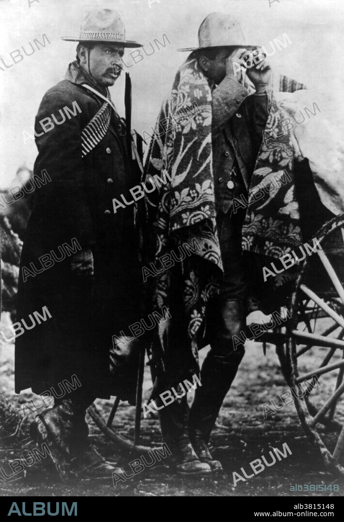 Entitled: "What a Mexican commanding general looks like in the thick of battle, General Villa" photographed by Wilbur Henry Durborough, 1913. On the right is General Villa looking through binoculars. JosÃ© Doroteo Arango ArÃ¡mbula (June 5, 1878 - July 20, 1923) was one of the most prominent Mexican Revolutionary generals. As commander of the DivisiÃ³n del Norte (Division of the North), he was the veritable caudillo of the northern Mexican state of Chihuahua, which, given its size, mineral wealth, and proximity to the United States of America, provided him with extensive resources. After his famous raid on Columbus, New Mexico, in 1916, U.S. Army General John J. Pershing tried unsuccessfully to capture Villa in a 9 month pursuit that ended when the United States entered into WWI and Pershing was called back. Villa retired in 1920 and was given a large estate, which he turned into a colony for his former soldiers. In 1923, he became involved once again in Mexican politics and as a result was assassinated at the age of 45. Today his memory is honored by Mexicans and numerous streets and neighborhoods in Mexico are named in his honor.