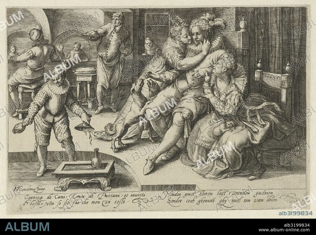 Rich man with two whores, Anonymous, 1597.
