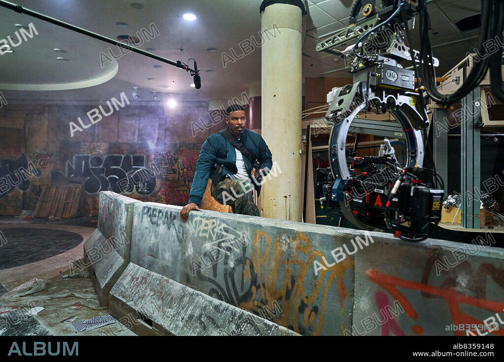 JAMIE FOXX in DAY SHIFT, 2022, directed by J. J. PERRY. Copyright 87Eleven / Impossible Dream Entertainment.