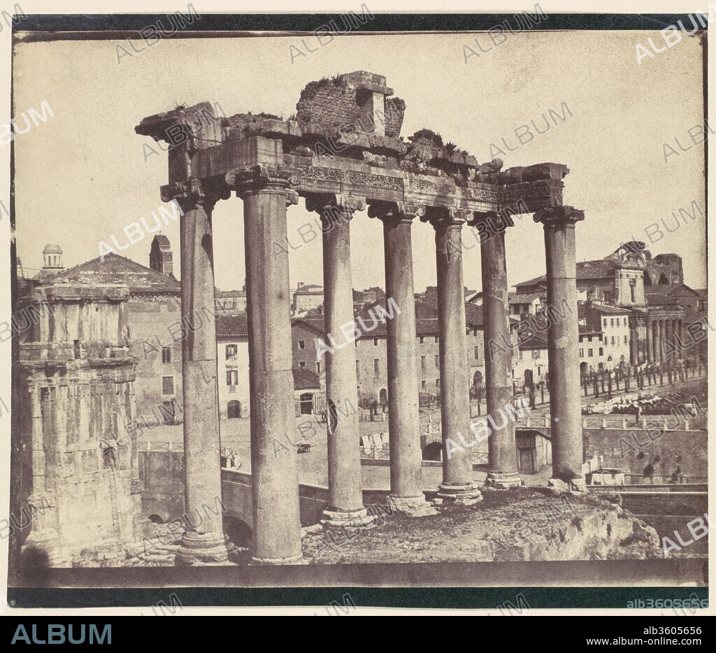 [Temple of Concord, Rome]. Artist: Attributed to Calvert Richard Jones (British, Swansea, Wales 1802-1877 Bath, England). Date: 1850s.