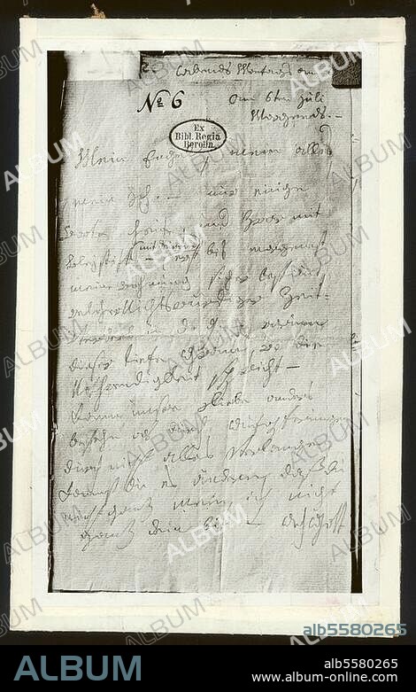 Beethoven, Ludwig van Komponist, 1770-1827. - Beethovens sog. "Brief an die unsterbliche Geliebte", vermutl. Bad Teplitz, 6./7. Juli (1807?); Erste Seite vom 6. Juli morgens: "Mein Engel, mein Alles, mein Ich! - Nur einige Worte heute, und zwar mit Bleistift - (mit Deinem); (...)." - Berlin, Staatsbibliothek Preußischer Kulturbesitz.