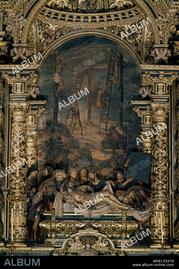 PEDRO ROLDAN (1624-1669). RETABLO MAYOR-DET EL SANTO ENTIERRO-BARROCO.
