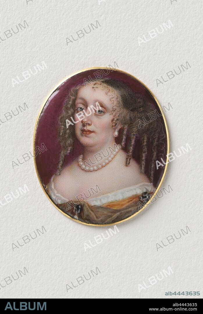 Louis du Guernier, Unknown lady, painting, Enamel on gold, Height, 3.4 cm (1.3 inch), Width, 2.8 cm (1.1 inch).