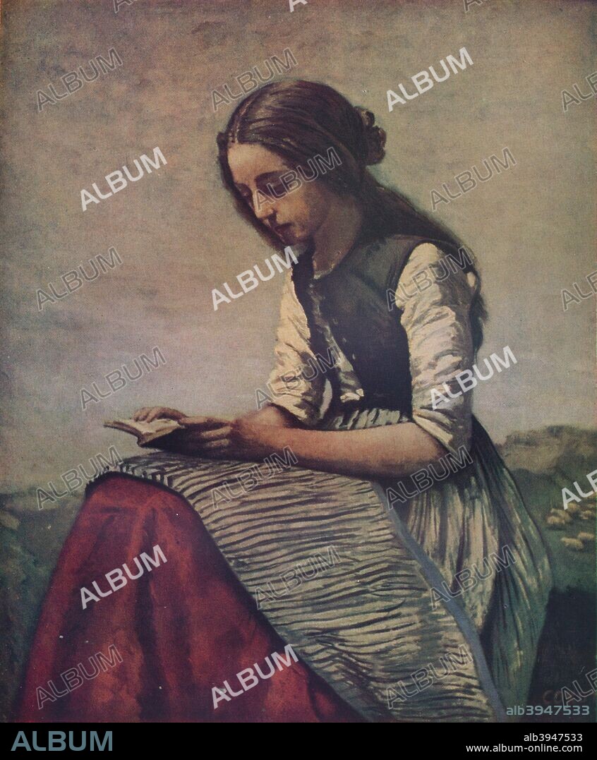 'La petite Liseuse ou Jeune bergère assise et lisant', c1855. From The Studio Volume 128. [The Offices of the Studio, London & New York, 1908-9].