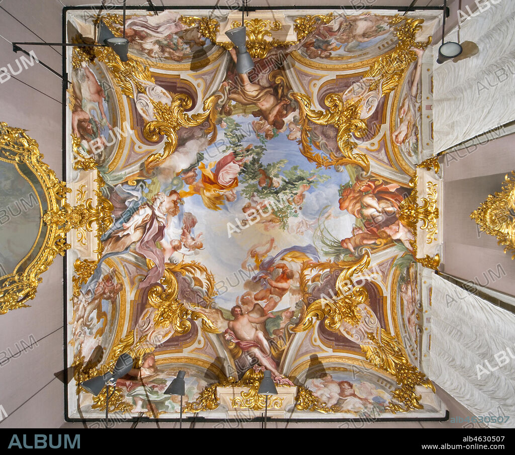 Palazzo Rosso, sala dell' Estate, volta: "Allegoria dell' 'Estate", affresco di Gregorio De Ferrari e Antonio Maria Haffner.