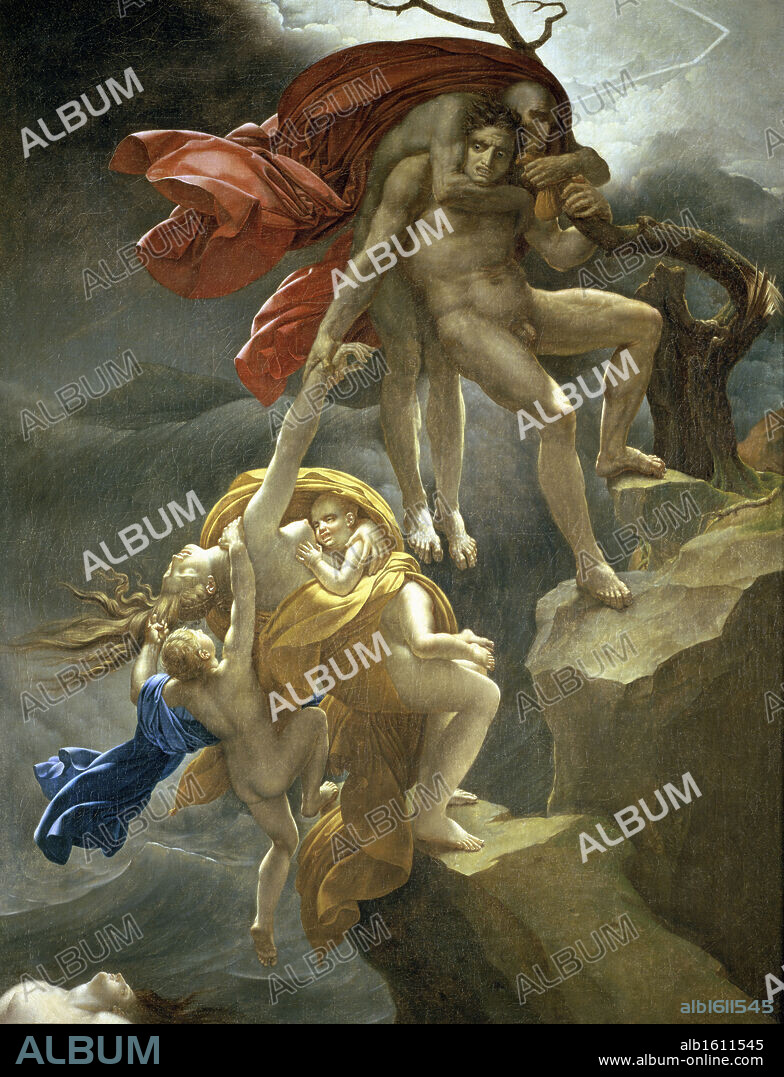 ANNE GIRODET DE ROUCY-TRIOSON. Scene of the Flood    Anne-Louis Girodet de Roucy-Trioson (1767-1824/French)    Musee Girodet, Montargis.