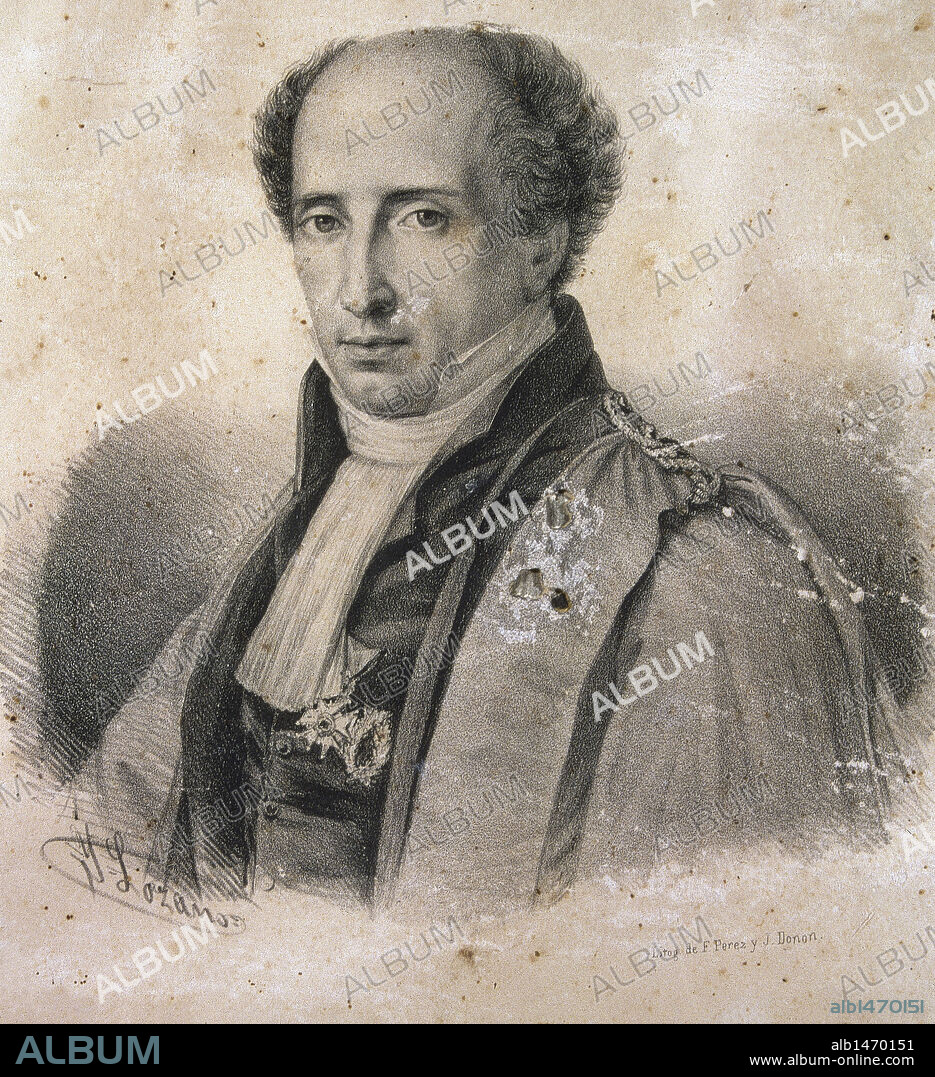 ORFILA, Mateo José Buenaventura (Mahón,1787-París,1853). Médico español. Sus obras "Traité des poisons" (1814-15) y "Eléments de chimié médicale" (1817) fueron una notable contribución a la toxicología. Grabado. Real Academia de Medicina. Madrid. España.