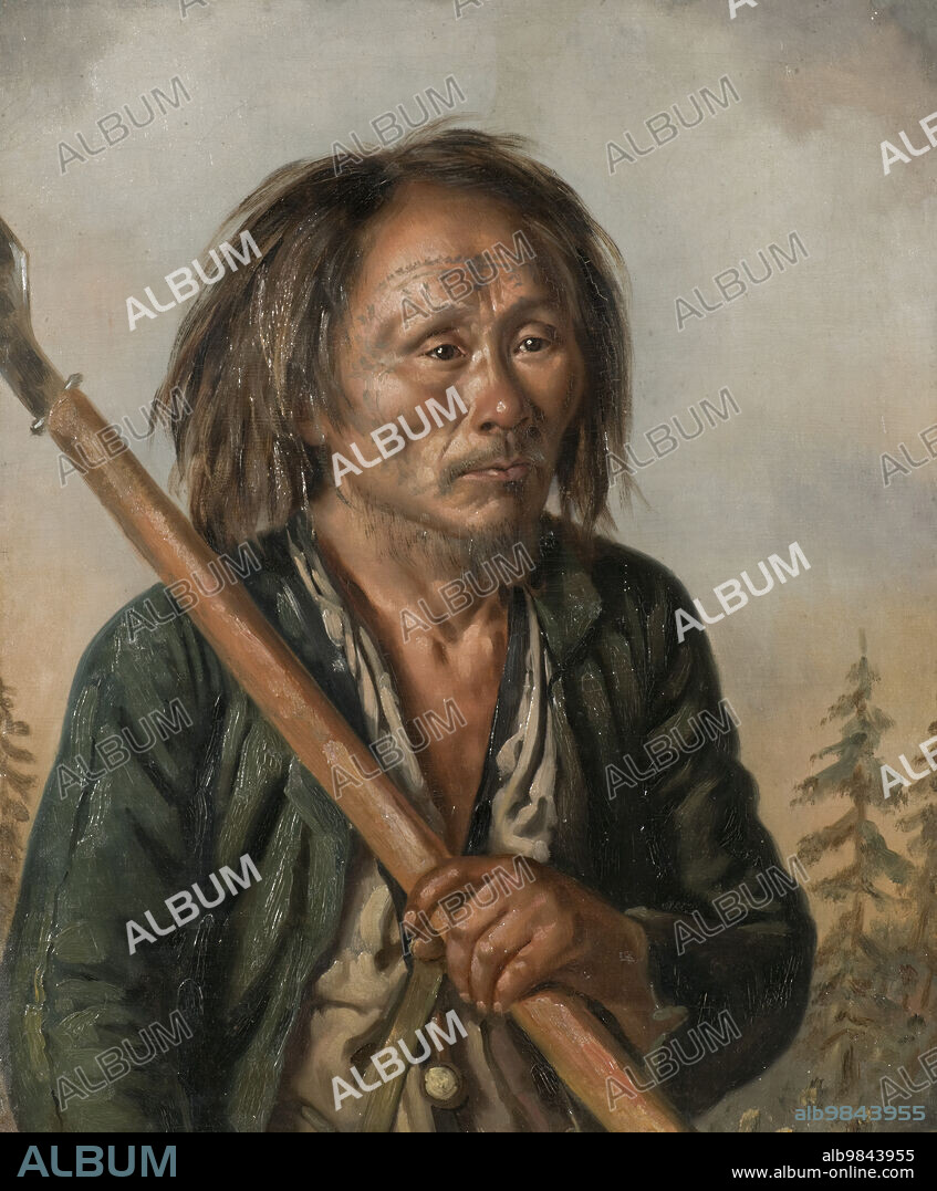 CARL PETER MAZER. Portrait of a Tungu Man,  c.1850.