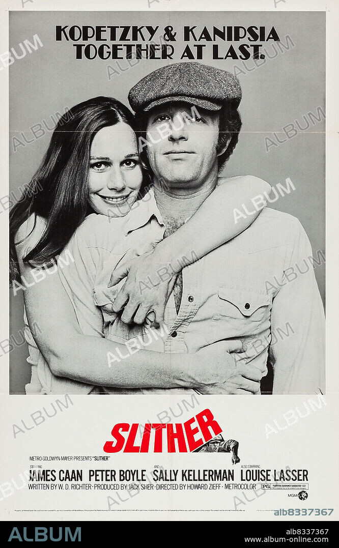 JAMES CAAN and SALLY KELLERMAN in SLITHER, 1973, directed by HOWARD ZIEFF. Copyright Metro-Goldwyn-Mayer (MGM).