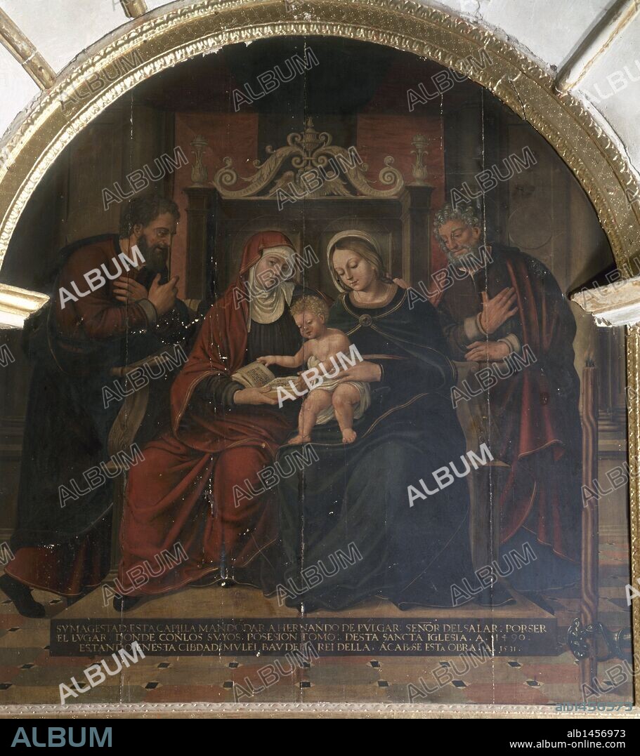 Renaissance. Spain. 16th century. Holy Family (1531). Altarpiece attributed to the Spanish painter and architect Pedro Machuca (1490-1550). Central panel. Pulgar Chapel. Cathedral of Granada. Andalusia.