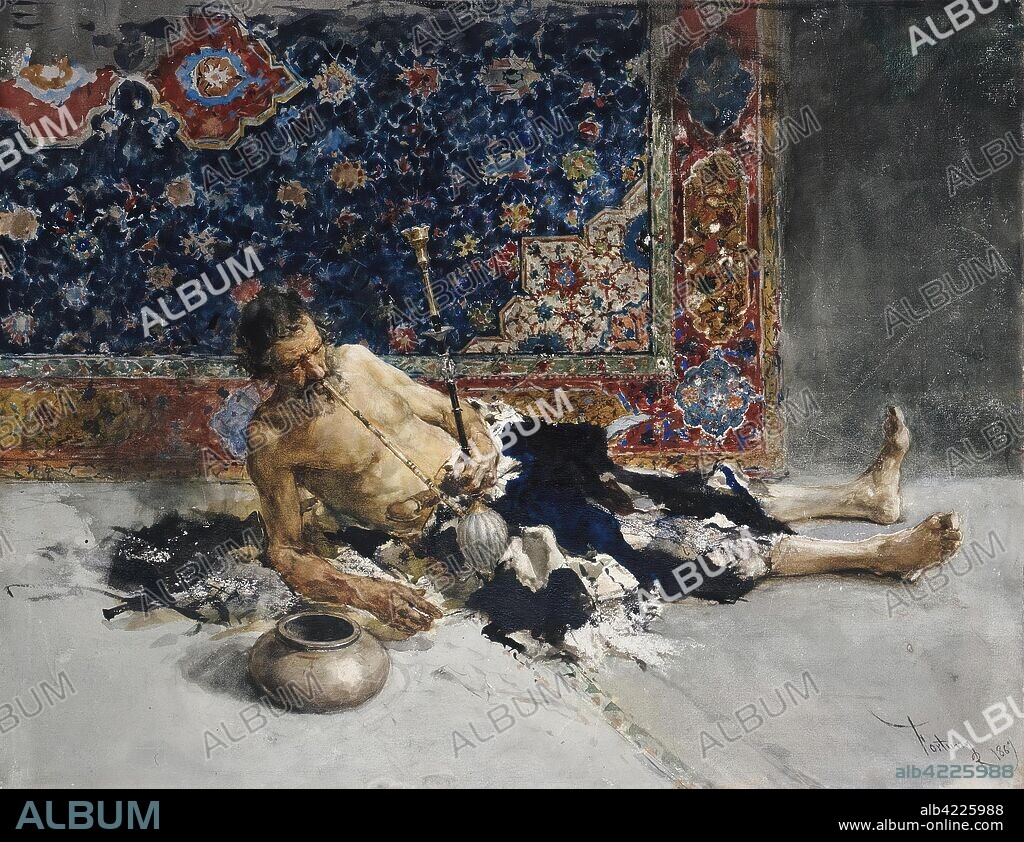 MARIANO JOSé MARíA BERNARDO FORTUNY Y CARBó. 'Opium-eater'. Spain, 1869. Dimensions: 72x84 cm.