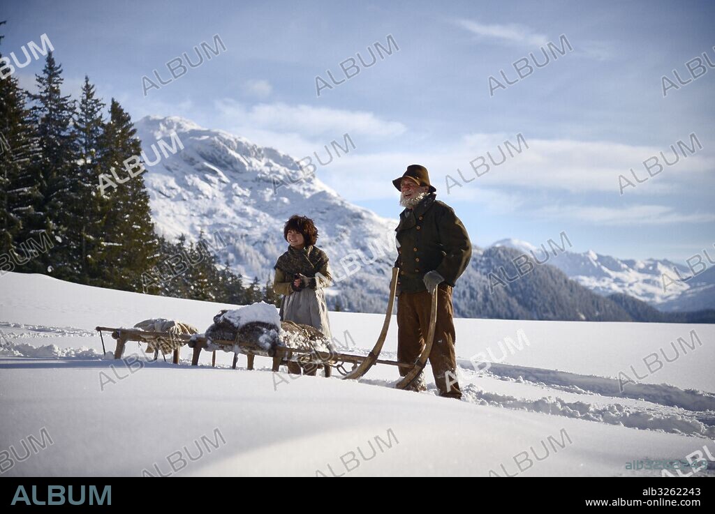 ANUK STEFFEN and BRUNO GANZ in HEIDI, 2015, directed by ALAIN GSPONER. Copyright CLAUSSEN & WOBKE FILMPRODUKTION GMBH.