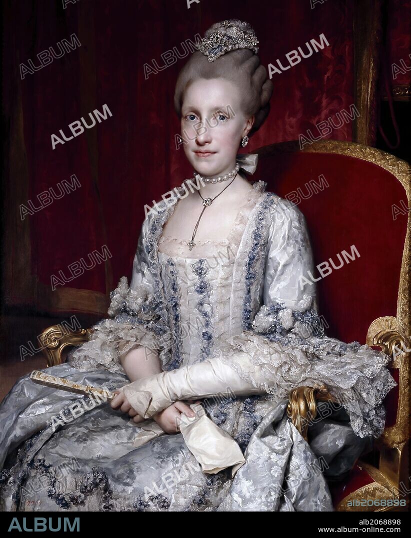 ANTON RAPHAEL MENGS. Anton Rafael Mengs / 'Maria Luisa of Spain, Grand Duchess of Tuscany', 1770, German School, Oil on canvas, 98 cm x 78 cm, P02199.