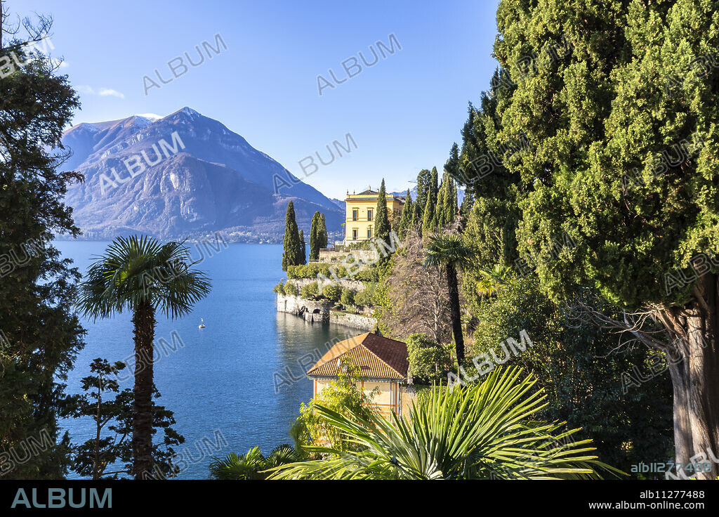 Villa Cipressi from the lakeshore of Varenna, Lake Como, Lombardy, Italian Lakes, Italy, Europe.