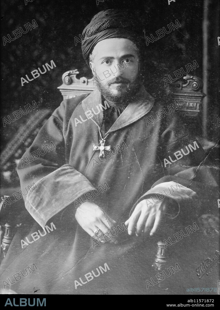 BAIN NEWS SERVICE. Mar Shimun, between c1915 and 1918. Shows Mar Benyamin Shimun XXI (1887-1918) who served as Catholicos Patriarch of the Holy Apostolic Catholic Assyrian Church of the East.