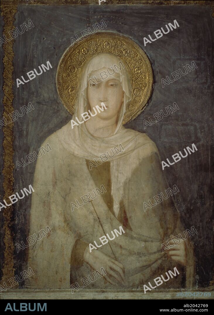 SIMONE MARTINI. Saint Clare of Assisi, ac 1325, fresco.