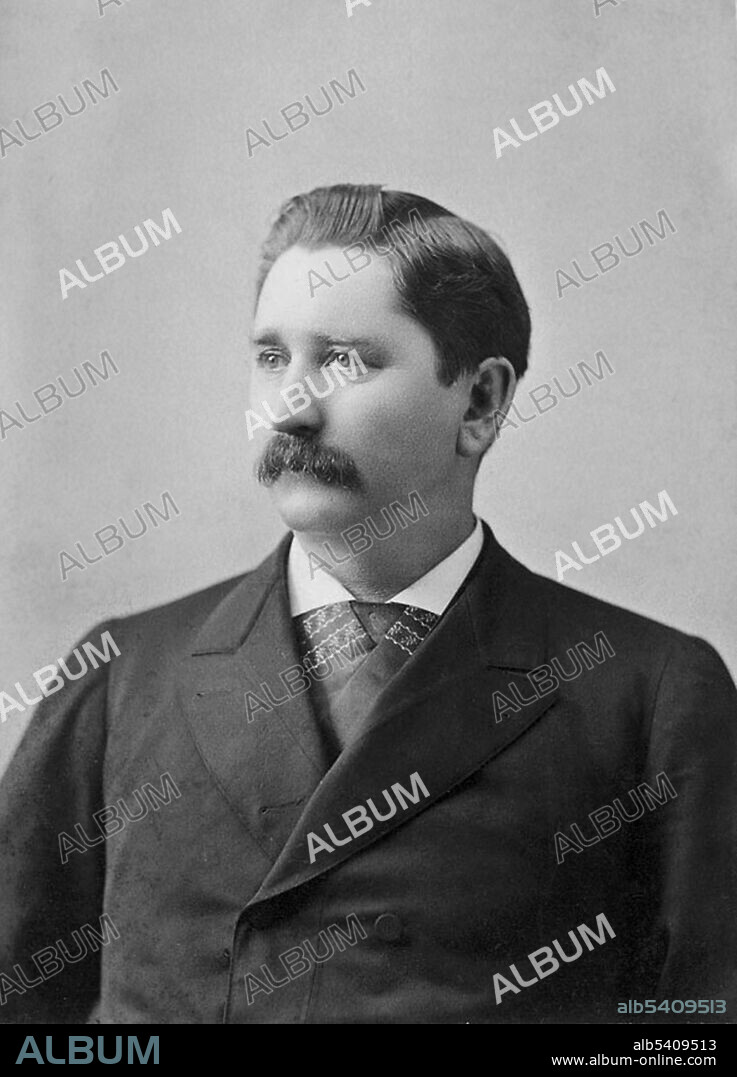 Alexander McKenzie (1851-1922), Republican National Committeeman of North Dakota in the late 1800s. An influential figure in the Dakota Territory in its early days, McKenzie ran a powerful political organization in the state of North Dakota for decades. McKenzie was jailed in 1900 for contempt of court in a scandal involving Alaskan gold mining. He was pardoned by President William McKinley in May, 1901. Portrait by D.F. Barry, ca. 1880s.