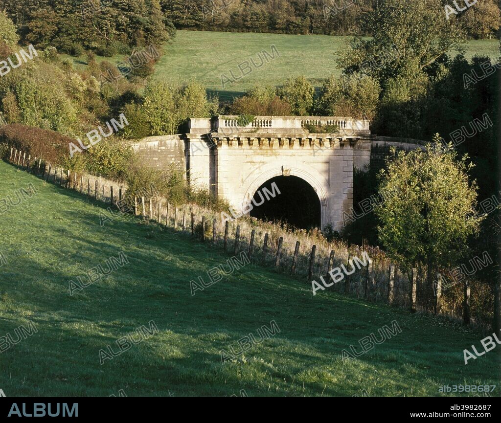 Western portal of Box Tunnel, Wiltshire. Box Tunnel, designed by IK Brunel to carry the Great Western Railway under Box Hill, was opened in 1841. The architecture of the GWR was varied to match local styles, so that the portal of Box Tunnel reflects the Classical influences of nearby Bath. Selected parts of the GWR are being considered for nomination as a World Heritage Site.