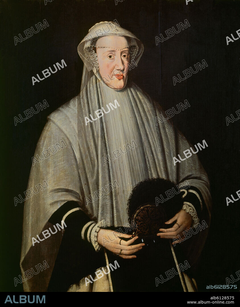 ANTONIO MORO (1519-1576). DOÑA LEONOR DE AUSTRIA (1498-1558) - ARCHIDUQUESA DE AUSTRIA Y REINA DE PORTUGAL Y DE FRANCIA - SIGLO XVI - COPIA DE UN CUADRO DE TIZIANO.