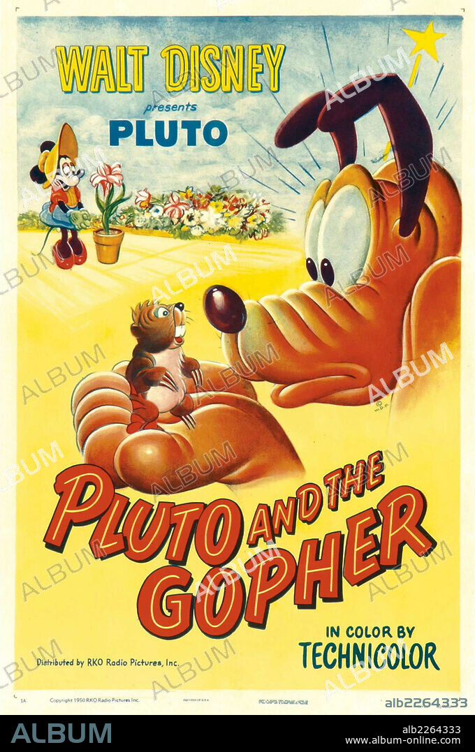 MISC: PLUTO, 1933. Copyright WALT DISNEY PICTURES. Pluto and the Gopher, 1950.