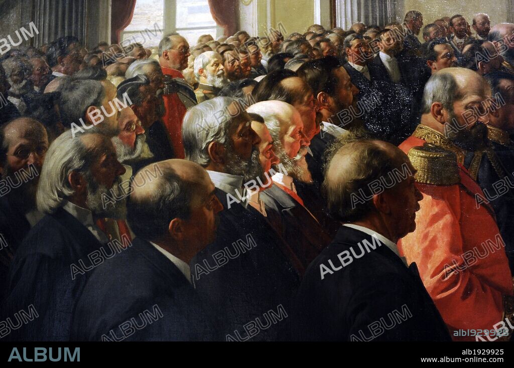 The Opening of the German Reichstag in the White Hall of the Berlin Schloss by Kaiser Wilhelm II on June 25, 1888. Detail. Painting finished in 1893 by Anton Von Werner (1843-1915). German Historical Museum, Berlin. Germany.