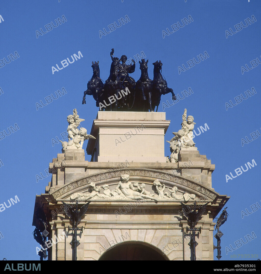 ROSSEND NOBAS. CARRO DE LA AURORA O CUADRIGA DE APOLO QUE REMATA LA GRAN CASCADA, 1885.