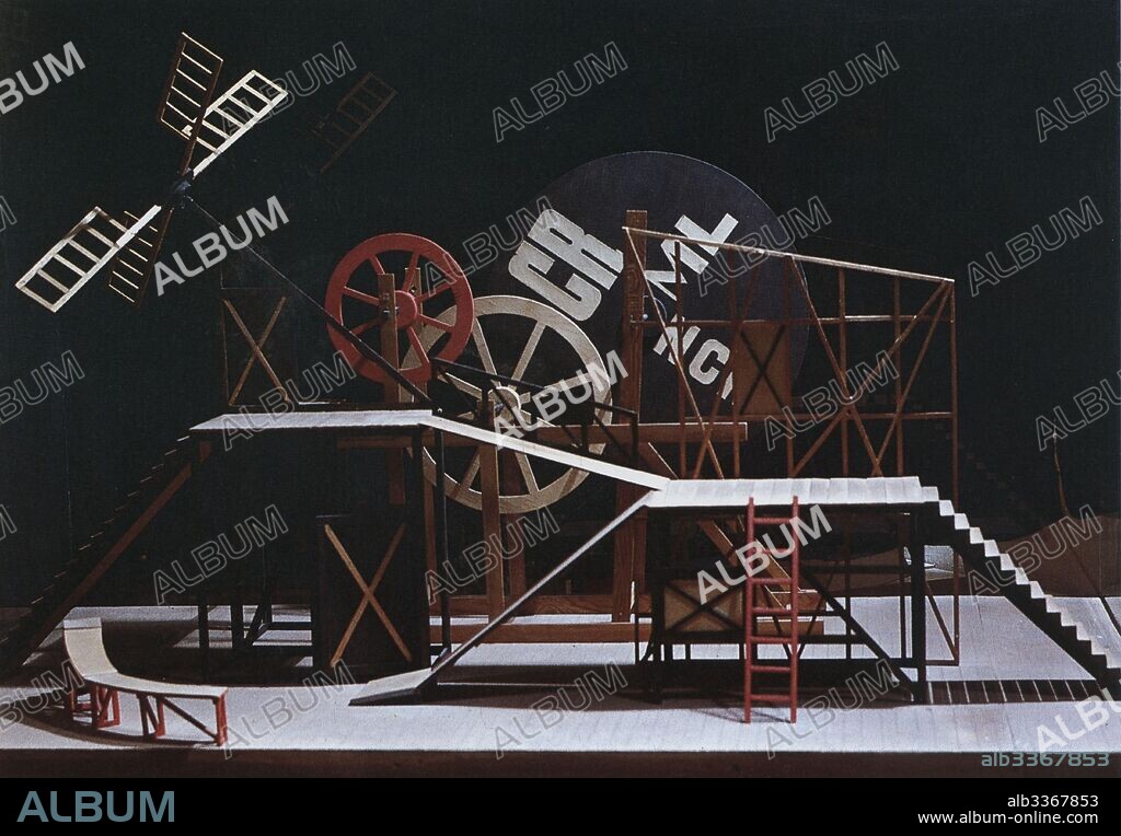 LYUBOV SERGEYEVNA POPOVA. Stage design for the theatre play The Magnanimous Cuckold (Le Cocu Magnifique) by F. Crommelynck.