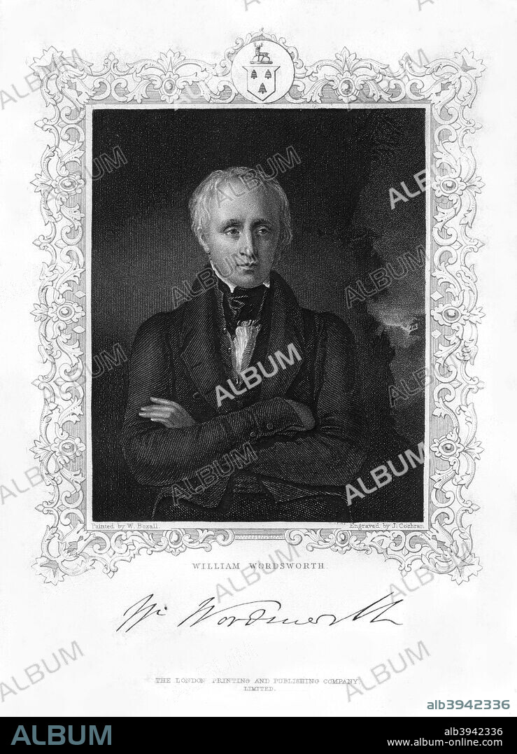 William Wordsworth, English romantic poet, 19th century. Portait of Wordsworth (1770-1850), author of the poem popularly known as Daffodils, (1807).