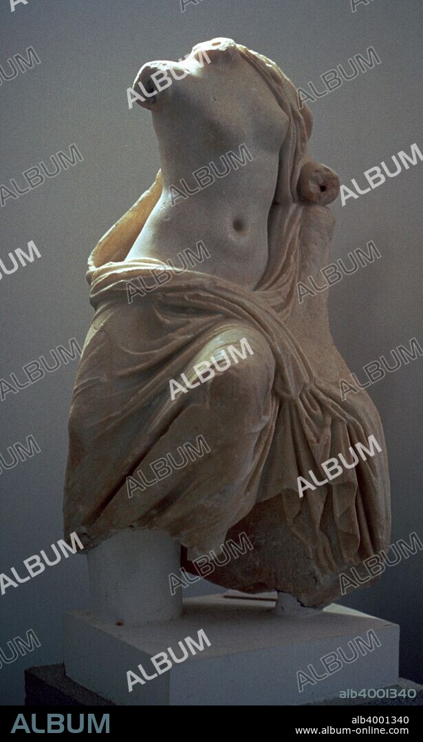 Statue of Aphrodite (Venus Pudica) found in the sea off of Rhodes, in the Archaeological Museum's collection in Rhodes, 3rd century BC.