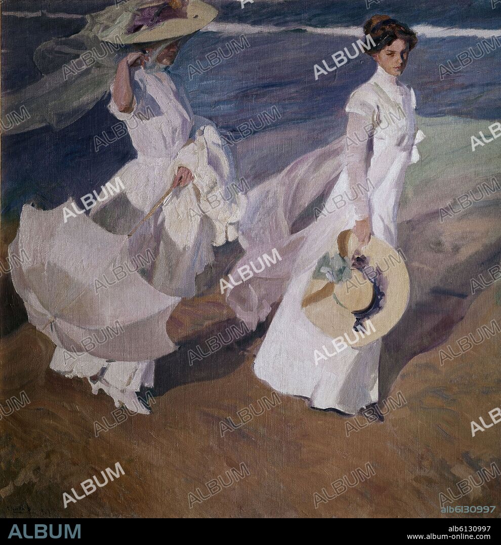 JOAQUIN SOROLLA. 'Walk on the Beach', 1909, Oil on canvas, 205 x 200 cm.