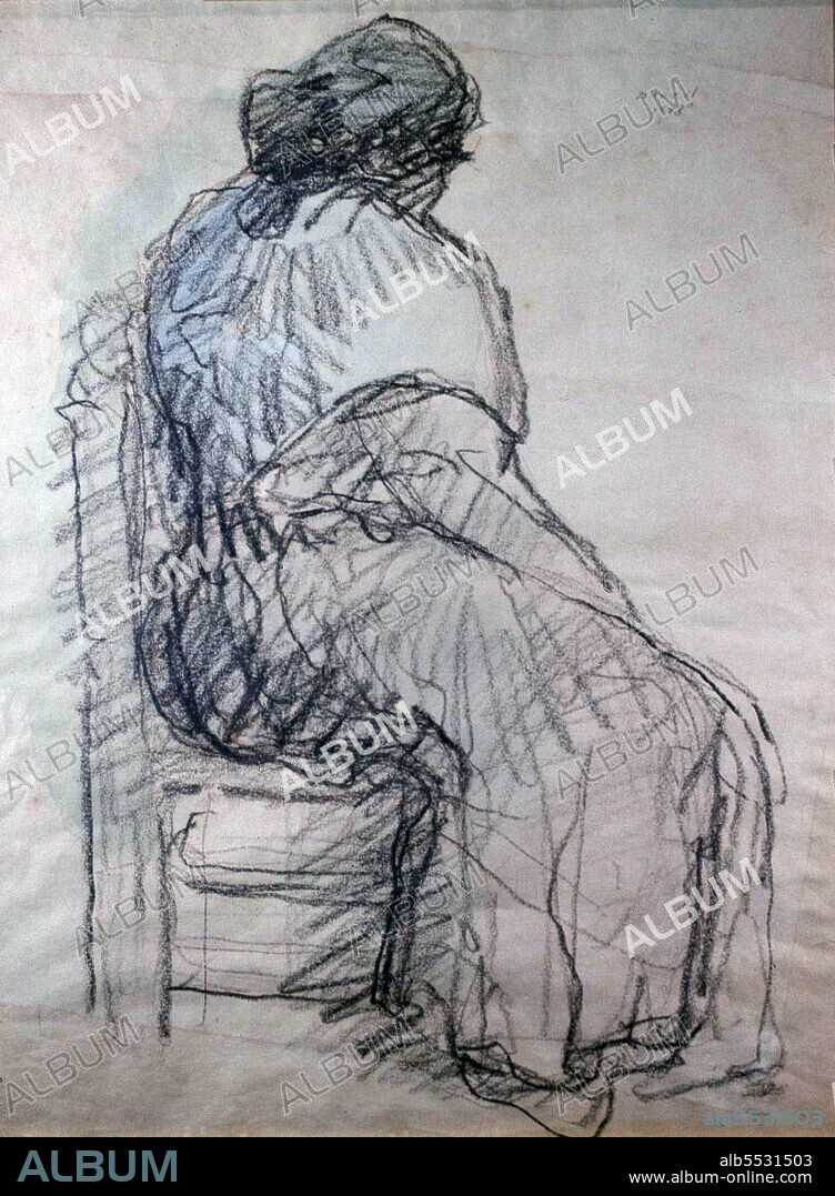ISIDRE NONELL. NONELL , ISIDRO. PINTOR ESPAÑOL . BARCELONA 1873 -1911. DIBUJO DEL AÑO 1908.