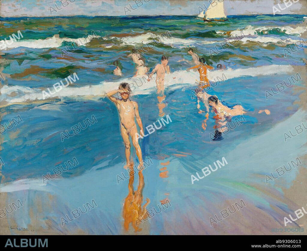 JOAQUIN SOROLLA. Joaquín Sorolla/ Niños en la playa, 1908. Óleo sobre lienzo, 81 x 106 cm.