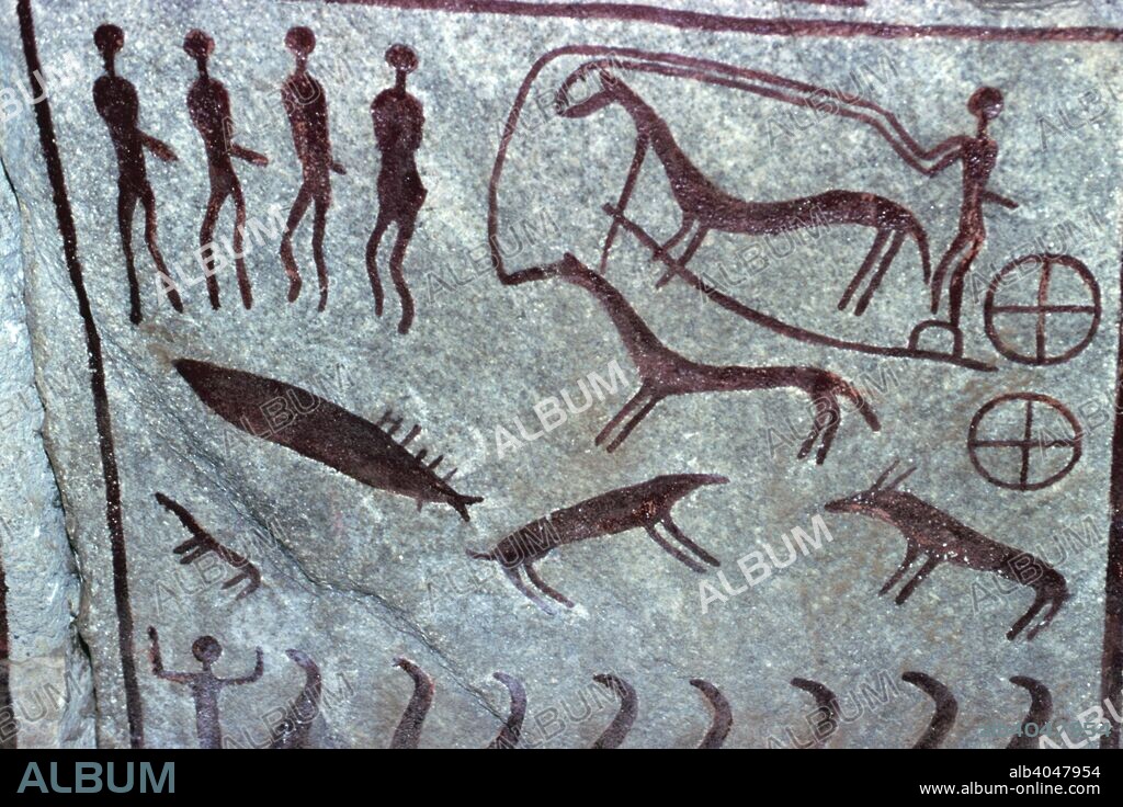 Bronze Age rock carvings, Kivik, Scania, Sweden.