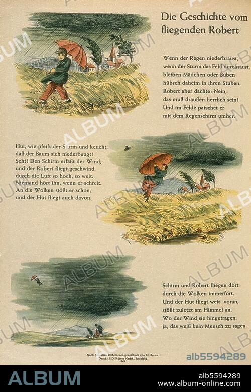 Hoffmann, Heinrich Arzt und Dichter. 1809-1894. Werke: Der Struwwelpeter (1847). "Die Geschichte vom fliegenden Robert". Nachdruck der Ausgabe 1847.