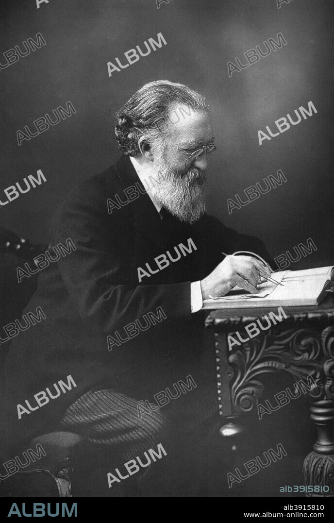 Justin McCarthy (1830-1912), Irish politician, historian and novelist, 1893. From The Cabinet Portrait Gallery, fourth series, Cassell and Company Limited (London, Paris and Melbourne, 1893).