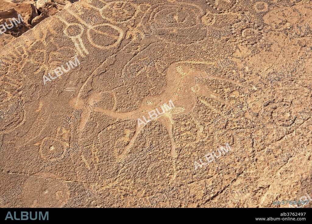 Bushmen petroglyphs, Twyfelfontein rock art site, UNESCO World Heritage Site, Damaraland, southern Kaokoveld Wilderness, Namibia, Africa.