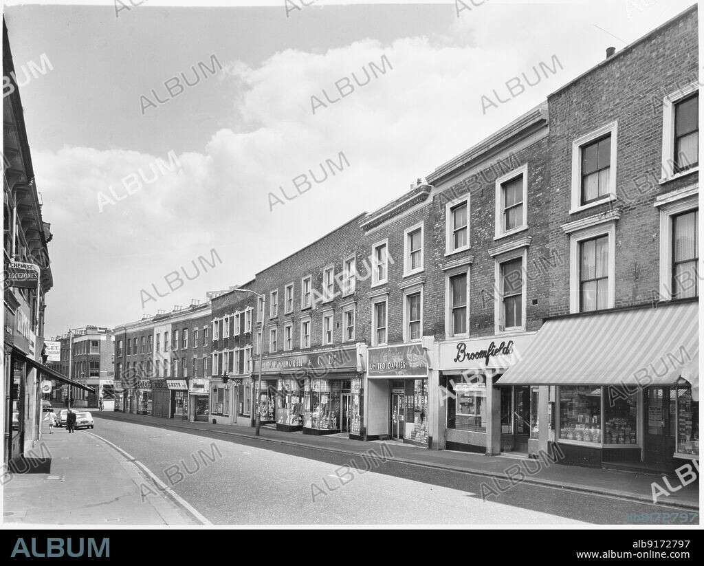 FW WOOLWORTH AND COMPANY. F W Woolworth and Company Limited, 85-87 High Street, South Norwood, Croydon, Greater London Authority, 1970. A view from the west showing the shops at 77-91 High Street, with the premises of F W Woolworth and Company Limited in the centre of the image.