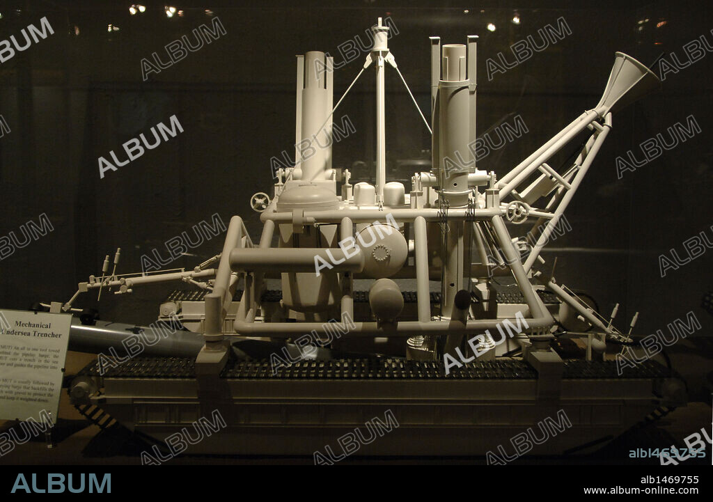 Underwater trencher. Oil well. The Ocean Star Offshore Oil Rig & Museum. Galveston. Texas. United States.