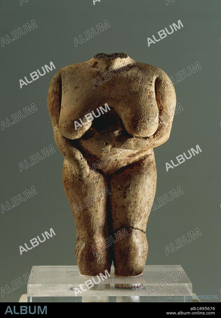 Prehistory, Malta, Neolithic. Terracotta figure known as Venus of Malta. From Hagar Qim megalithic temple.