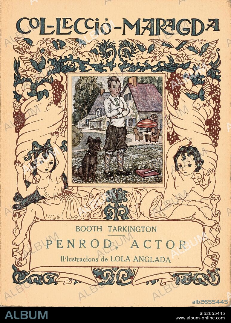 LOLA ANGLADA SARRIERA. Portada de la publicación Penrod, Actor, de la Col·lecció Maragda. Dibujos de Lola Anglada.