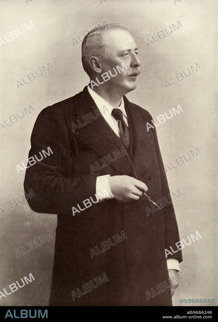 DICKINSON. 'Lord Cromer', c1900. Portrait of Evelyn Baring, 1st Earl of Cromer, British statesman, diplomat and colonial administrator; president of the Men's League for Opposing Women's Suffrage. From "Cassell's History of England, Vol. IX". [Cassell and Company, Limited, London, Paris, New York & Melbourne].