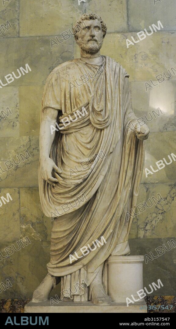 Antonio Pío (86-161), Emperador romano de 138-161. Cuatro de los Cinco Buenos Emperadores. Dinastía Antonina. Segundo cuarto del siglo II d. C. Mármol. Museo del Hermitage (The State Hermitage Museum). San Petersburgo. Rusia.