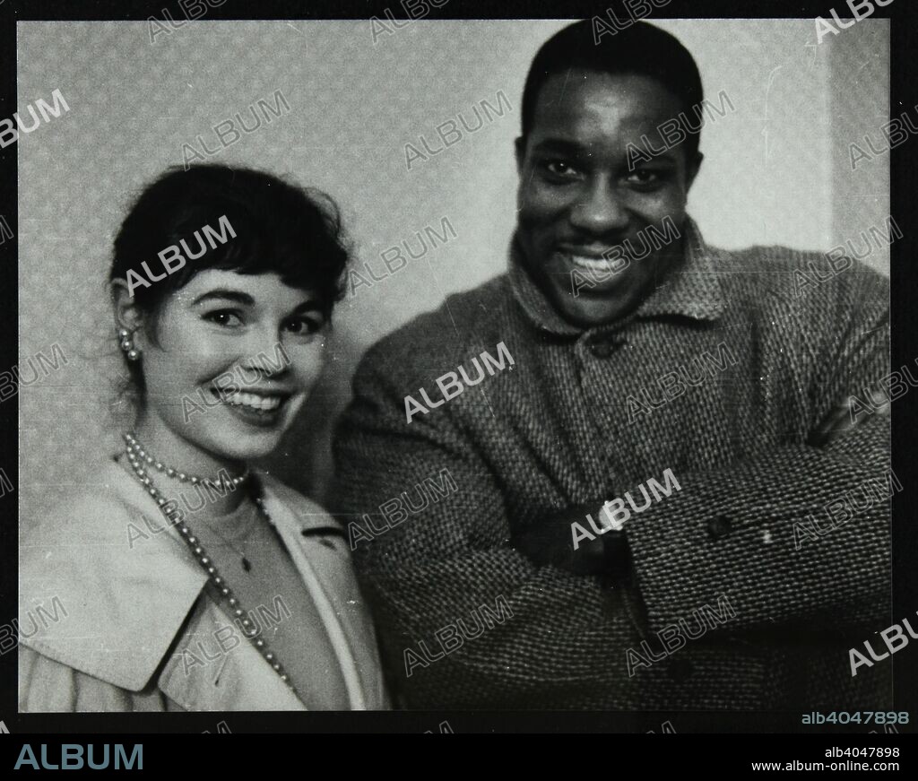 Dave Brubeck Quartet bassist Eugene Wright, Colston Hall, Bristol, 1958. Alongside Wright is Jean Brace, who became the photographer's wife the same year.