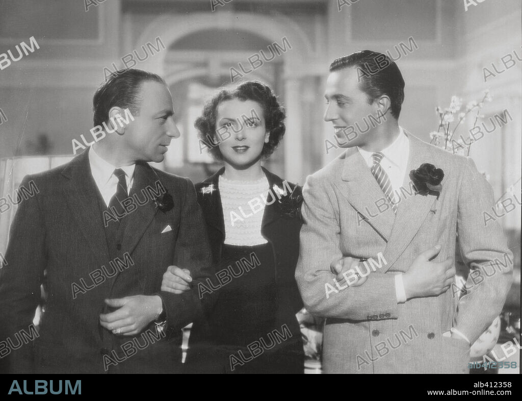 RENEE SAINT-CYR, UMBERTO MELNATI y VITTORIO DE SICA en ROSAS ESCARLATAS, 1940 (ROSE SCARLATTE), dirigida por VITTORIO DE SICA. Copyright AMATO-ERA FILM.