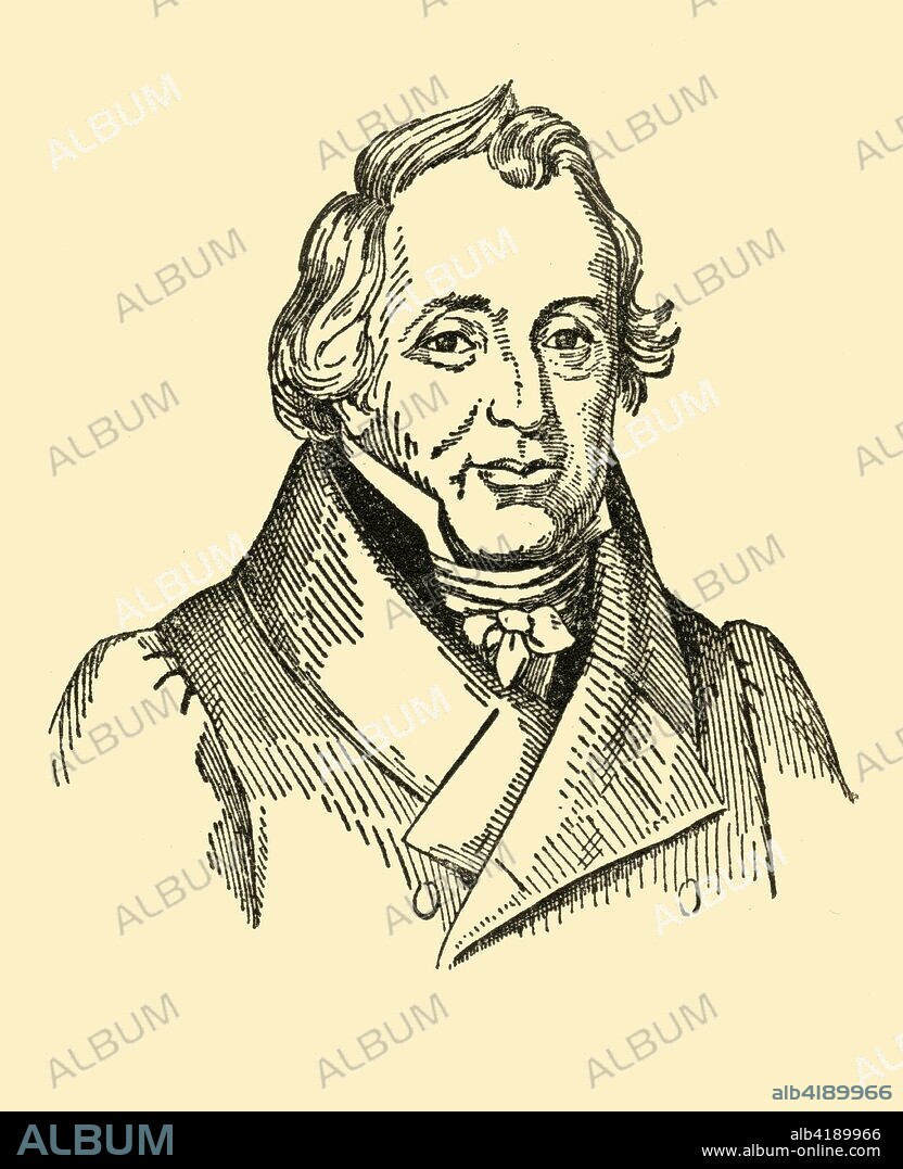 'Henry Beyle De Stendhal', (1933). Portrait of French writer Stendhal (1783-1842). From "Gestalten Der Weltgeschichte", a book of cigarette-card portrait miniatures of figures in world history from the last four hundred years. [Germany, 1933].
