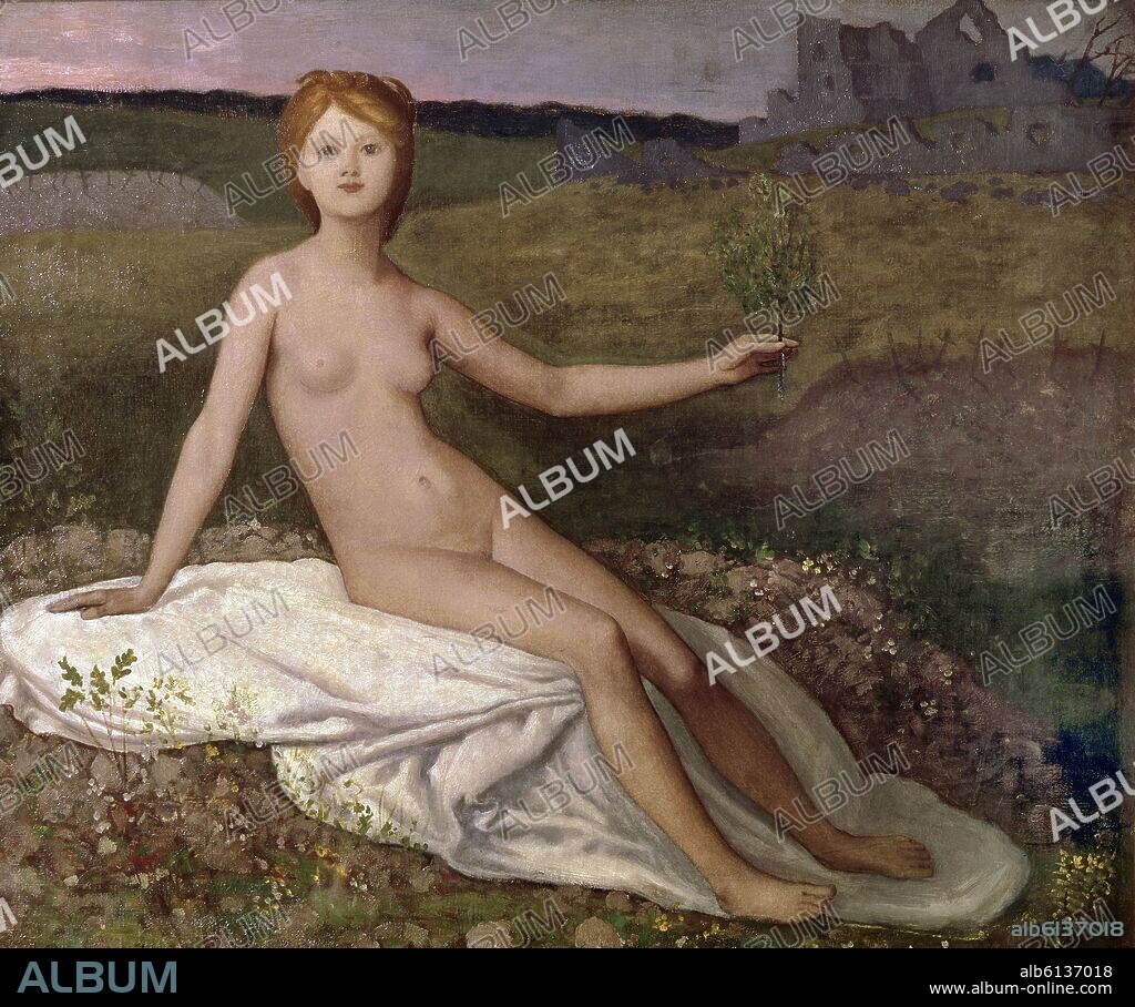 PIERRE CÉCILE PUVIS DE CHAVANNES. LA ESPERANZA - SIGLO XIX - SIMBOLISMO FRANCES.