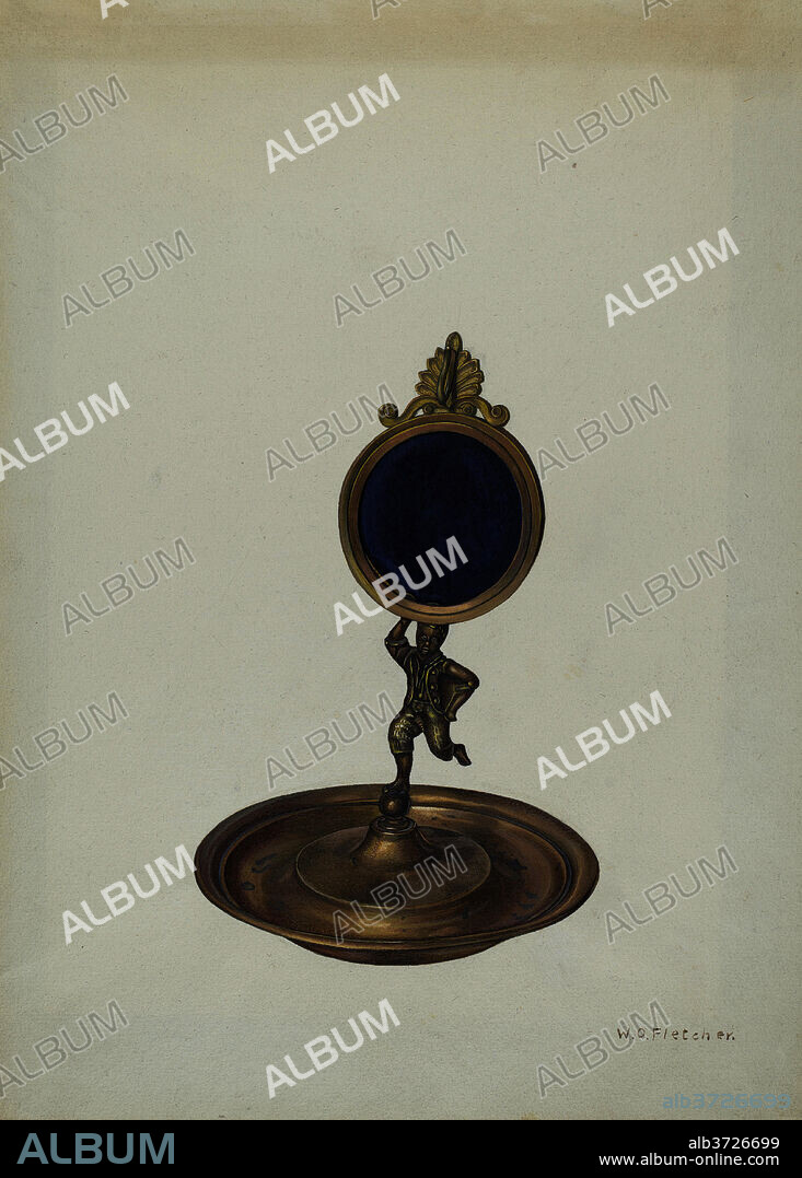WILLIAM O. FLETCHER. Pickaninny Watch Stand. Dated: c. 1940. Dimensions: overall: 34.5 x 24.8 cm (13 9/16 x 9 3/4 in.). Medium: watercolor, graphite, and goauche on paper.