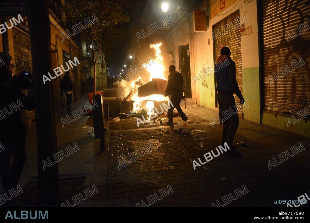 Madrid, 15/03/2018. Disturbios en Lavapiés por la muerte de un inmigrante. Foto: Maya Balanya. ARCHDC.